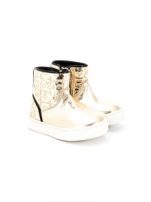 Quilted zip ankle boots Iceberg Kids. Цвет: золотистый