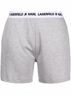 Шорты с вышитым логотипом Karl Lagerfeld. Цвет: серый