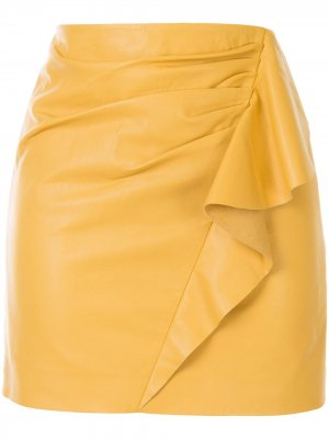 Юбка мини с оборками Michelle Mason. Цвет: желтый
