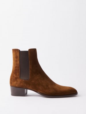 Замшевые ботинки челси wyatt , коричневый Saint Laurent