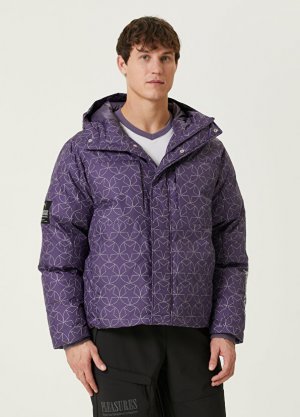 Пурпурное пуховое пальто с капюшоном x pleasures Puma. Цвет: фиолетовый