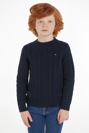 Детский свитер косой вязки Blue Essential , синий Tommy Hilfiger