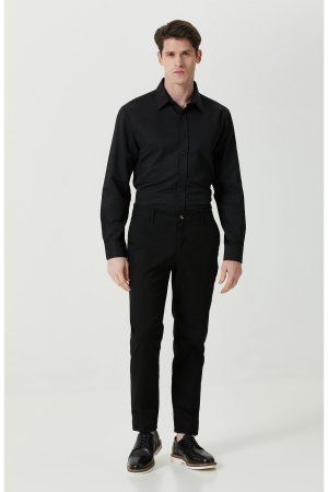 Черная классическая рубашка с длинным рукавом воротником , черный Network