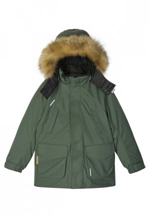 Куртка зимняя детская Serkku с капюшоном, зеленый Reima
