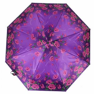 Зонт , автомат, 3 сложения, купол 110 см., 8 спиц, чехол в комплекте, для женщин, фиолетовый Zemsa. Цвет: фиолетовый