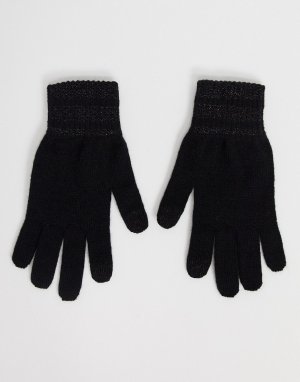 Черные перчатки с отделкой люрексом Levis-Черный Levi's