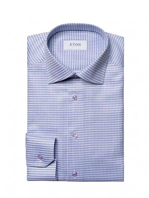 Рубашка из твила с узором «гусиные лапки» современного кроя , фиолетовый Eton