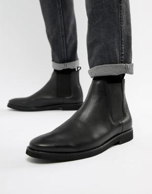 Черные кожаные ботинки челси Hornchurch-Коричневый WALK LONDON