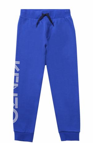 Спортивные джоггеры из хлопка с логотипом бренда Kenzo. Цвет: синий