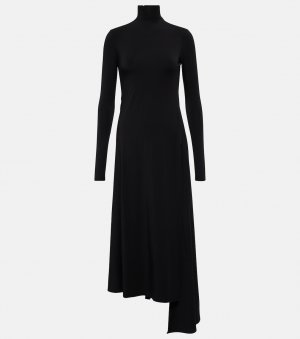 Платье из джерси с драпировкой BALENCIAGA, черный Balenciaga