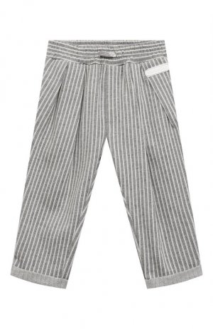 Хлопковые брюки Monnalisa. Цвет: серый
