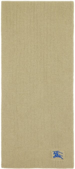 Кашемировый шарф в рубчик серо-коричневого цвета Burberry