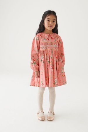 Выпускное платье с длинными рукавами и цветочным мотивом , розовый Laura Ashley