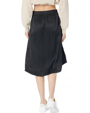 Юбка Stretch Silky Basics Midi Skirt with Side Slit, реальный черный Chaser