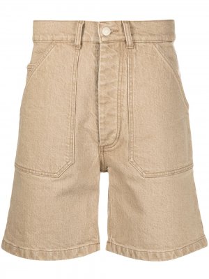 Джинсовые шорты Zay Nanushka. Цвет: коричневый