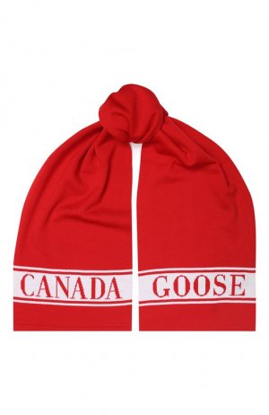 Шерстяной шарф Canada Goose. Цвет: красный