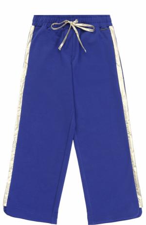 Спортивные брюки прямого кроя с металлизированными лампасами Simonetta. Цвет: синий