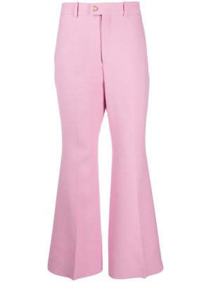 Расклешенные брюки строгого кроя Gucci. Цвет: розовый