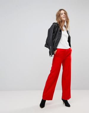 Красные широкие брюки New Look