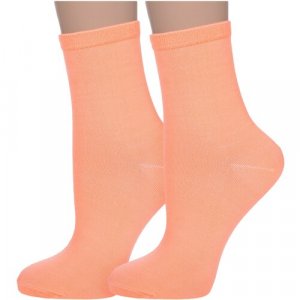 Носки , 2 пары, размер 36-40, оранжевый HOBBY LINE. Цвет: оранжевый