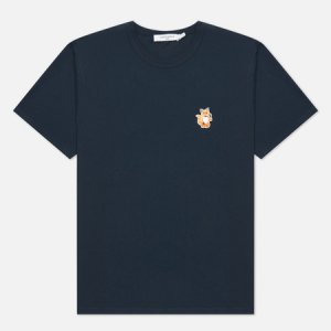 Мужская футболка All Right Fox Patch Classic Maison Kitsune. Цвет: синий