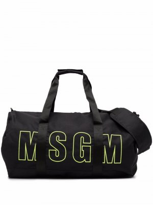 Дорожная сумка с логотипом MSGM. Цвет: черный