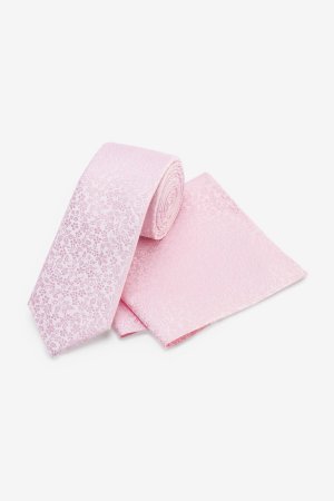 Комплект из галстука и нагрудного платка , розовый Next