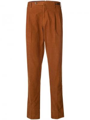 Классические брюки кроя слим Pt01. Цвет: коричневый