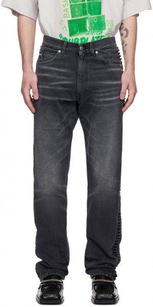 Черные джинсы с перекрученными петлями Martine Rose