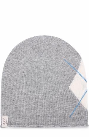 Кашемировая шапка с узором FTC. Цвет: серый