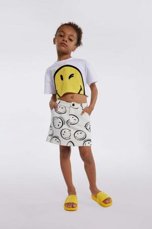 Детская хлопковая футболка Smiley, белый Marc Jacobs