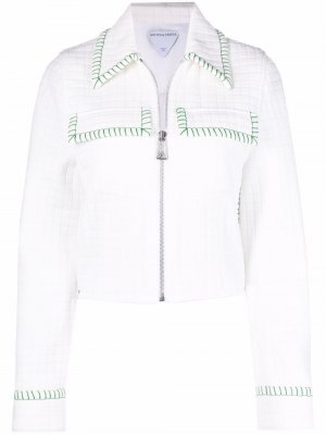 Stitch-detail shirt jacket Bottega Veneta. Цвет: белый