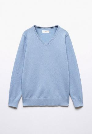 Пуловер Mango Kids FEDE5. Цвет: голубой