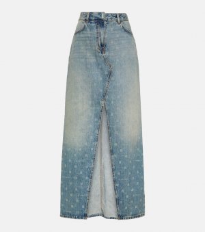 Джинсовая юбка макси 4g с высокой посадкой , синий Givenchy