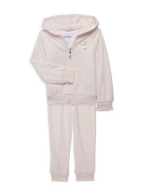 Комплект из трех предметов: футболка и толстовка с логотипом для маленьких девочек, розовый Juicy Couture