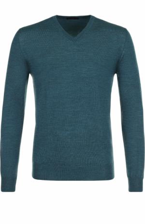 Пуловер из шерсти тонкой вязки TSUM Collection. Цвет: бирюзовый