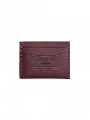 Кожаный карманный футляр для карт , бордовый Shinola