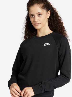 Свитшот женский Sportswear Essential, Черный Nike. Цвет: черный