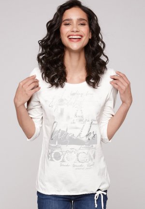 Рубашка с длинными рукавами MIT 3 4-ÄRMELN UND PRINT ARTWORK , цвет ivory Soccx