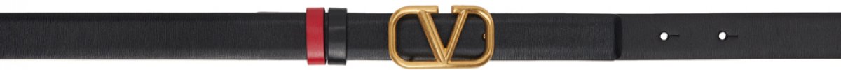 Двусторонний черный и красный ремень с логотипом Valentino Garavani