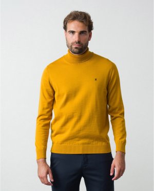 Мужской желтый свитер с высоким воротником , Etiem. Цвет: желтый