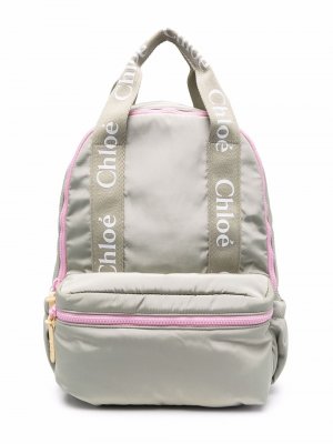 Рюкзак с логотипом Chloé Kids. Цвет: зеленый