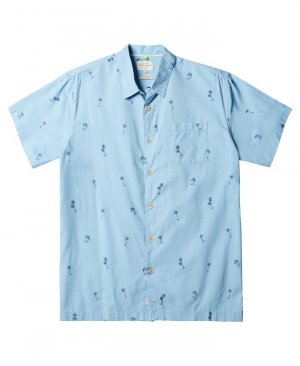 Мужская рубашка Quiksilver с короткими рукавами и парусиновой пальмой , синий Waterman