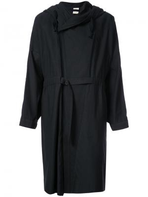 Пальто с поясом на пуговицах Jan Van Essche. Цвет: чёрный