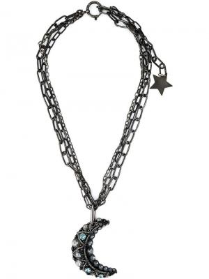 Ожерелье с кулоном в форме луны Lanvin. Цвет: металлик