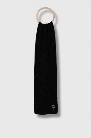 Шерстяной шарф , черный Karl Lagerfeld