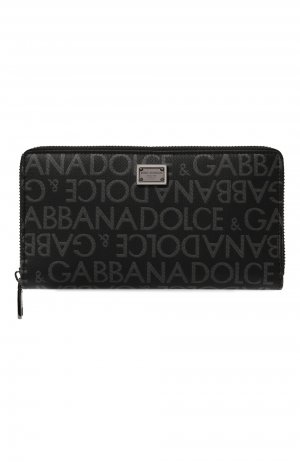 Текстильное портмоне Dolce & Gabbana. Цвет: серый