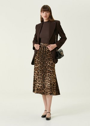 Юбка-миди с леопардовым узором Dolce&Gabbana