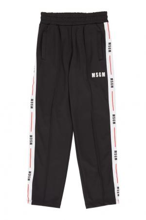 Черные спортивные брюки MSGM Kids. Цвет: черный