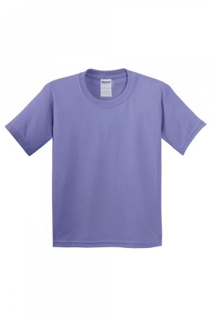 Молодежная футболка из плотного хлопка , фиолетовый Gildan